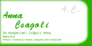 anna csagoli business card